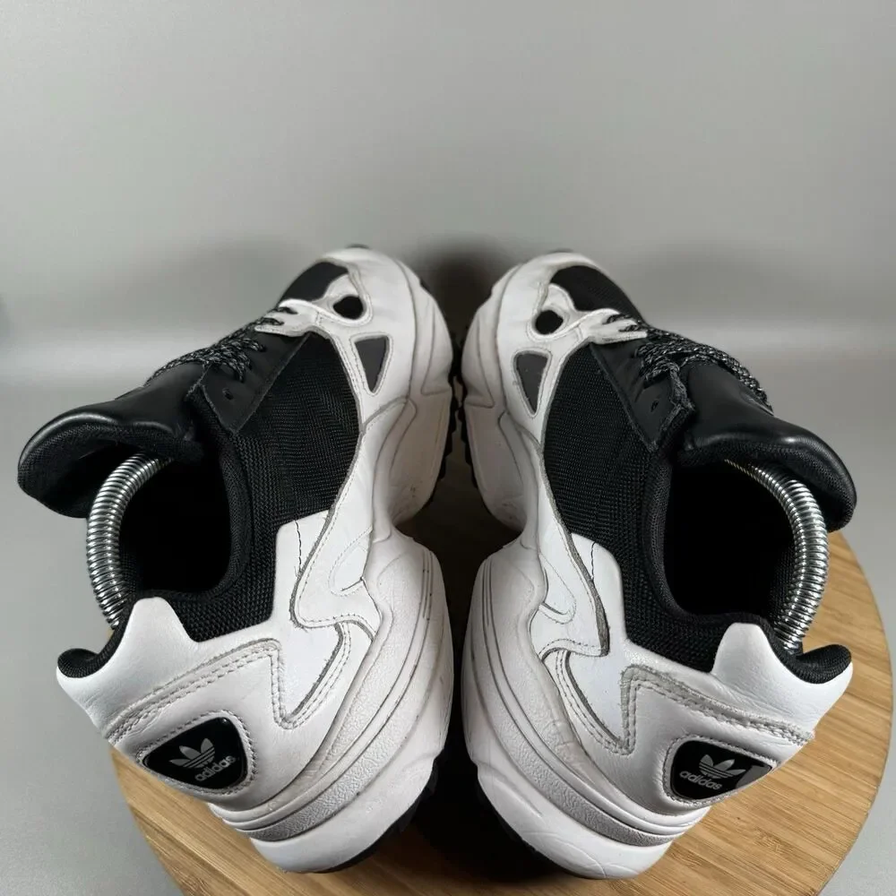 Adidas Falcon Trail Womens 9.5 Black White Oreo Shoes‎ Sneakers Athletic